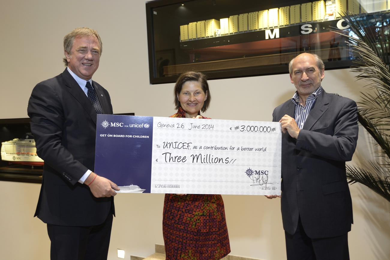 MSC Crociere dona 3 milioni di euro a UNICEF