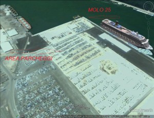 Molo 25 parcheggi porto Civitavecchia