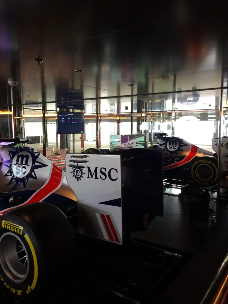 Simulatore F1 su MSC Meraviglia