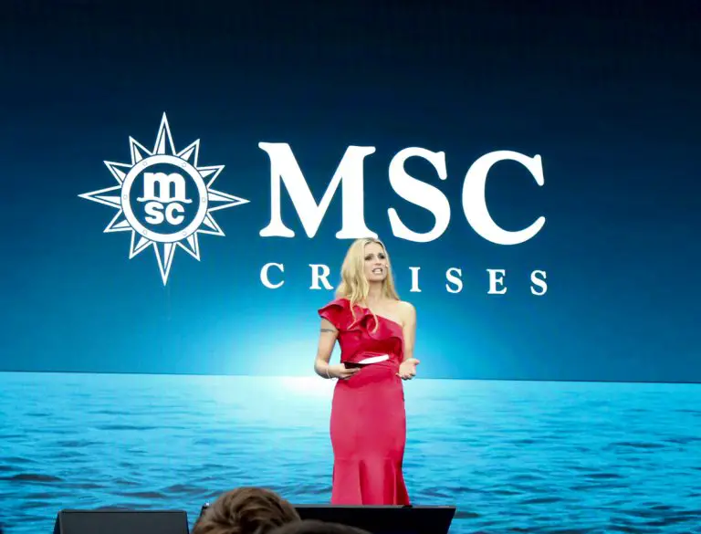 Michelle Hunziker, inaugurazione MSC Seaview